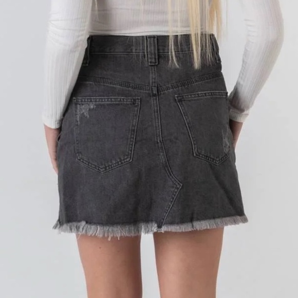 We The Free NWT Sanded Black Distressed Unique Pleated Skirt - Size 26 - Picture 3 of 15